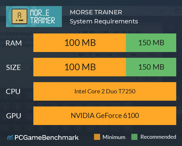 MORSE TRAINER System Requirements PC Graph - Can I Run MORSE TRAINER