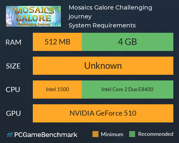 Mosaics Galore. Challenging journey System Requirements PC Graph - Can I Run Mosaics Galore. Challenging journey Mosaics Galore. Challenging journey System Requirements PC Graph - Can I Run Mosaics Galore. Challenging journey