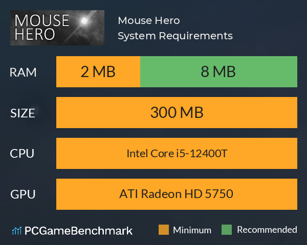 Mouse Hero System Requirements PC Graph - Can I Run Mouse Hero Mouse Hero System Requirements PC Graph - Can I Run Mouse Hero