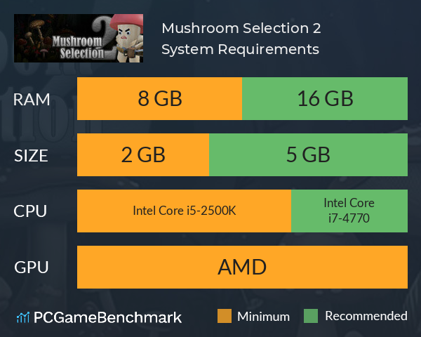 Mushroom Selection 2 System Requirements PC Graph - Can I Run Mushroom Selection 2 Mushroom Selection 2 System Requirements PC Graph - Can I Run Mushroom Selection 2