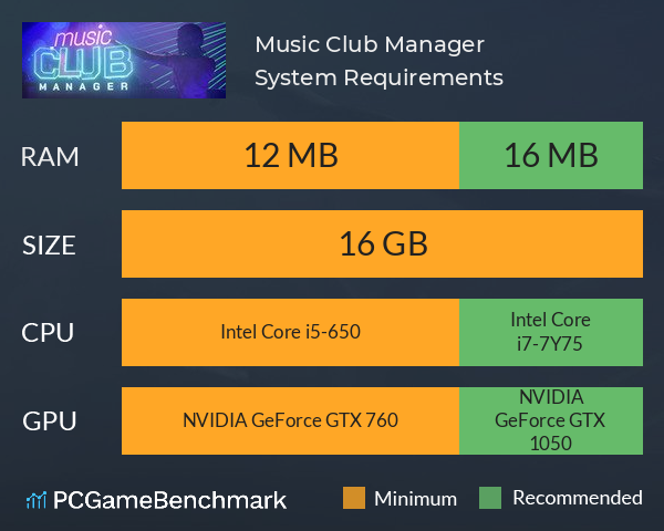 Music Club Manager System Requirements PC Graph - Can I Run Music Club Manager Music Club Manager System Requirements PC Graph - Can I Run Music Club Manager