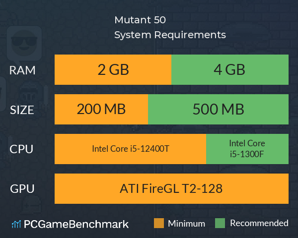 Mutant 50 System Requirements PC Graph - Can I Run Mutant 50 Mutant 50 System Requirements PC Graph - Can I Run Mutant 50