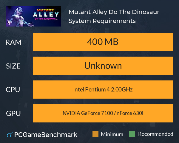 Mutant Alley: Do The Dinosaur System Requirements PC Graph - Can I Run Mutant Alley: Do The Dinosaur Mutant Alley: Do The Dinosaur System Requirements PC Graph - Can I Run Mutant Alley: Do The Dinosaur
