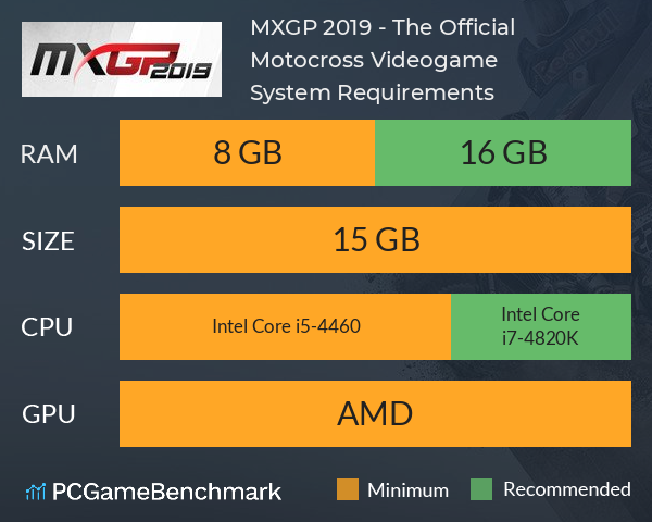 MXGP 2019 - The Official Motocross Videogame System Requirements PC Graph - Can I Run MXGP 2019 - The Official Motocross Videogame