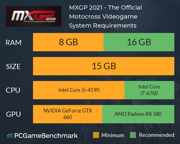 MXGP 2021 - The Official Motocross Videogame System Requirements PC Graph - Can I Run MXGP 2021 - The Official Motocross Videogame