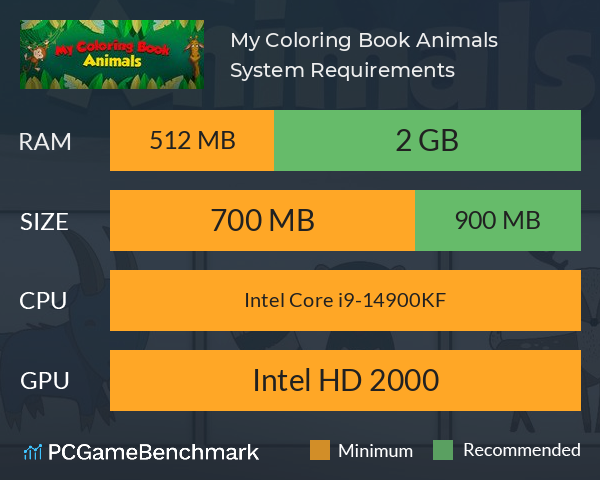My Coloring Book: Animals System Requirements PC Graph - Can I Run My Coloring Book: Animals My Coloring Book: Animals System Requirements PC Graph - Can I Run My Coloring Book: Animals
