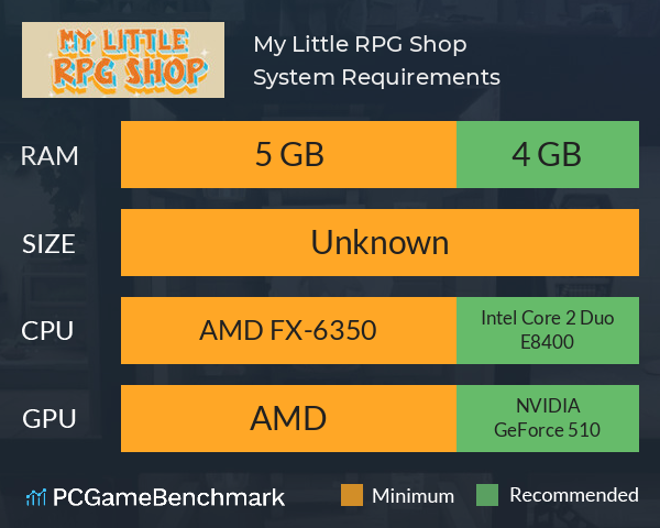My Little RPG Shop System Requirements PC Graph - Can I Run My Little RPG Shop My Little RPG Shop System Requirements PC Graph - Can I Run My Little RPG Shop