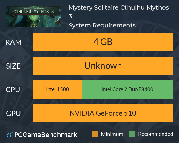 Mystery Solitaire. Cthulhu Mythos 3 System Requirements PC Graph - Can I Run Mystery Solitaire. Cthulhu Mythos 3 Mystery Solitaire. Cthulhu Mythos 3 System Requirements PC Graph - Can I Run Mystery Solitaire. Cthulhu Mythos 3