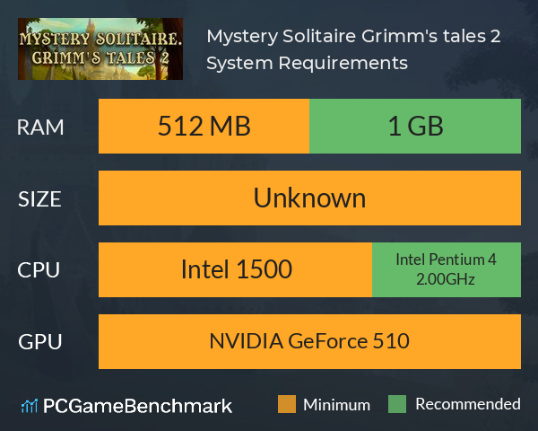 Mystery Solitaire: Grimm's tales 2 System Requirements PC Graph - Can I Run Mystery Solitaire: Grimm's tales 2 Mystery Solitaire: Grimm's tales 2 System Requirements PC Graph - Can I Run Mystery Solitaire: Grimm's tales 2