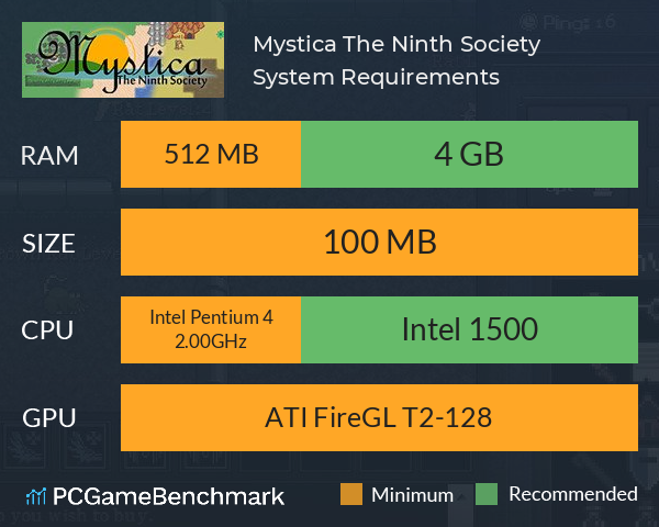 Mystica: The Ninth Society System Requirements PC Graph - Can I Run Mystica: The Ninth Society