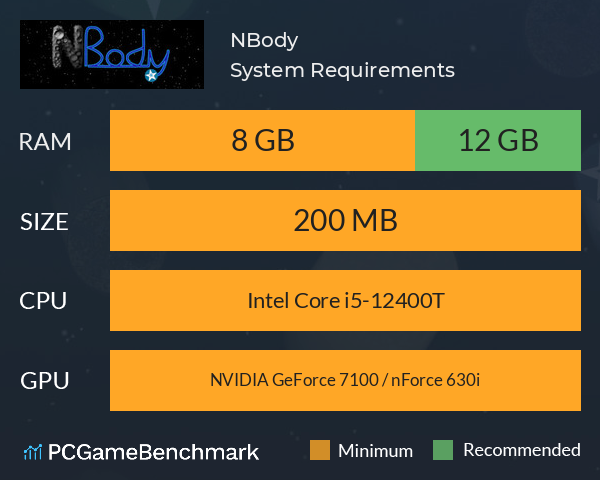 NBody System Requirements PC Graph - Can I Run NBody NBody System Requirements PC Graph - Can I Run NBody