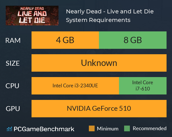 Nearly Dead - Live and Let Die System Requirements PC Graph - Can I Run Nearly Dead - Live and Let Die