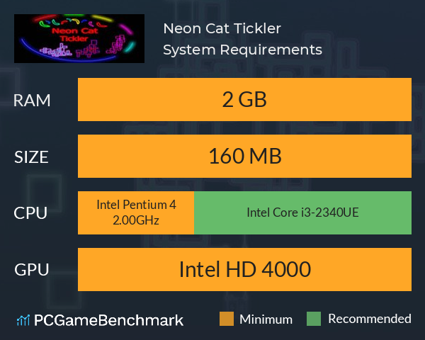 Neon Cat Tickler System Requirements PC Graph - Can I Run Neon Cat Tickler Neon Cat Tickler System Requirements PC Graph - Can I Run Neon Cat Tickler