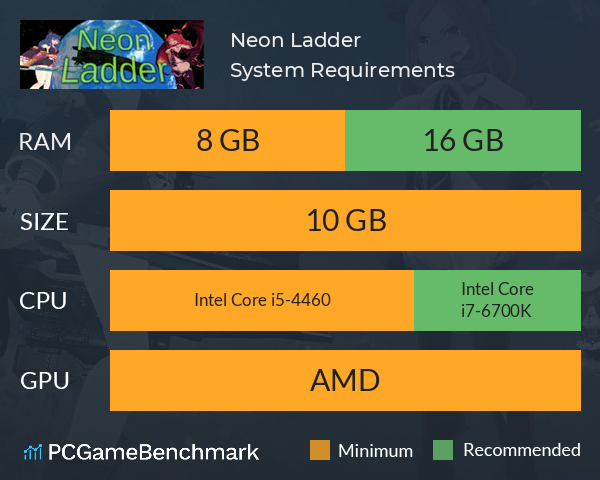 Neon Ladder System Requirements PC Graph - Can I Run Neon Ladder Neon Ladder System Requirements PC Graph - Can I Run Neon Ladder