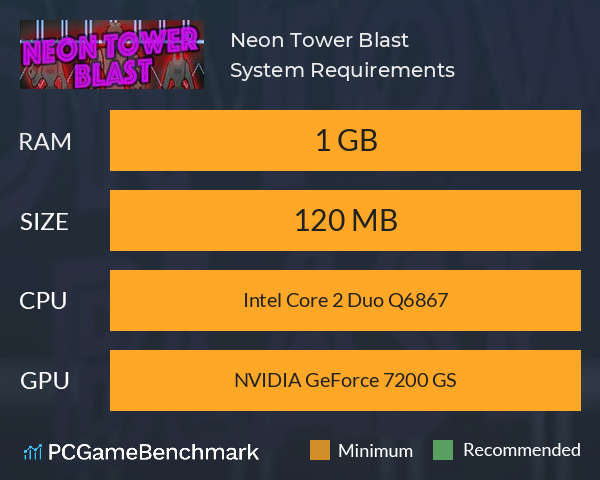 Neon Tower Blast System Requirements PC Graph - Can I Run Neon Tower Blast