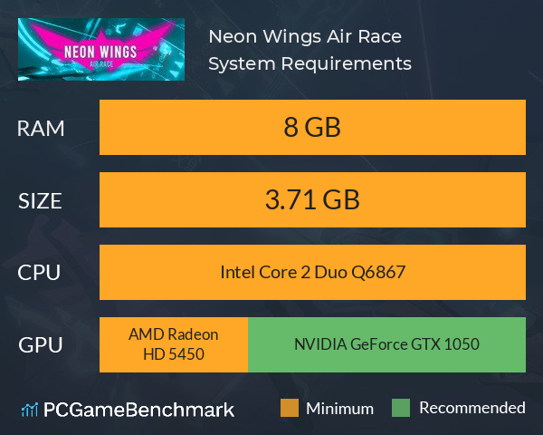 Neon Wings: Air Race System Requirements PC Graph - Can I Run Neon Wings: Air Race