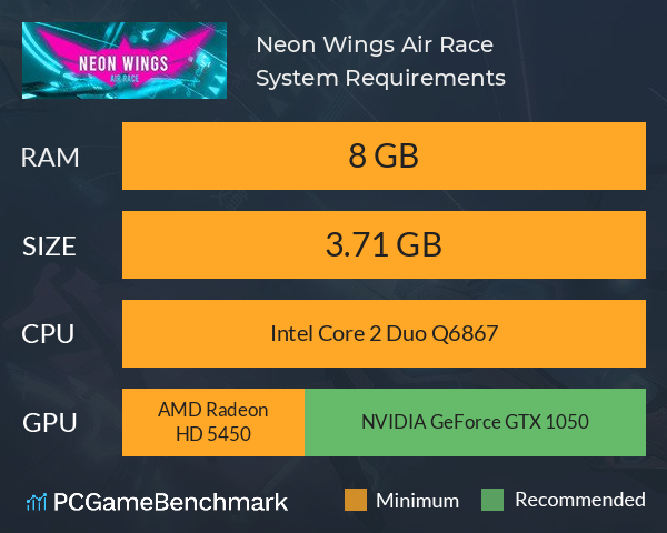 Neon Wings: Air Race System Requirements PC Graph - Can I Run Neon Wings: Air Race Neon Wings: Air Race System Requirements PC Graph - Can I Run Neon Wings: Air Race
