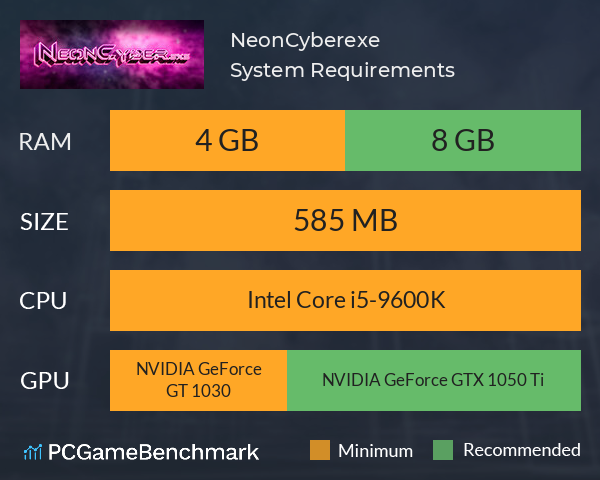 NeonCyber.exe System Requirements PC Graph - Can I Run NeonCyber.exe NeonCyber.exe System Requirements PC Graph - Can I Run NeonCyber.exe