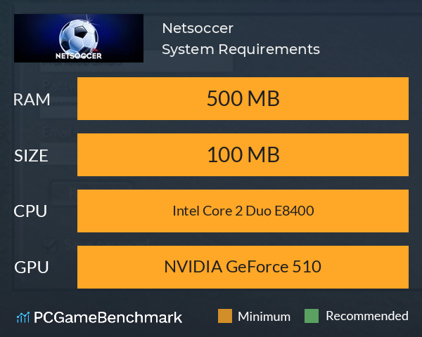 Netsoccer System Requirements PC Graph - Can I Run Netsoccer Netsoccer System Requirements PC Graph - Can I Run Netsoccer