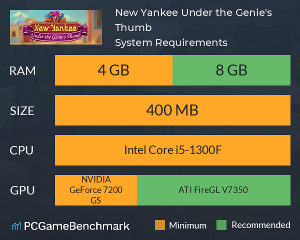 New Yankee: Under the Genie's Thumb System Requirements PC Graph - Can I Run New Yankee: Under the Genie's Thumb New Yankee: Under the Genie's Thumb System Requirements PC Graph - Can I Run New Yankee: Under the Genie's Thumb