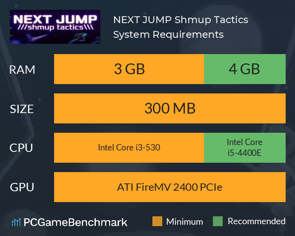 NEXT JUMP: Shmup Tactics System Requirements PC Graph - Can I Run NEXT JUMP: Shmup Tactics