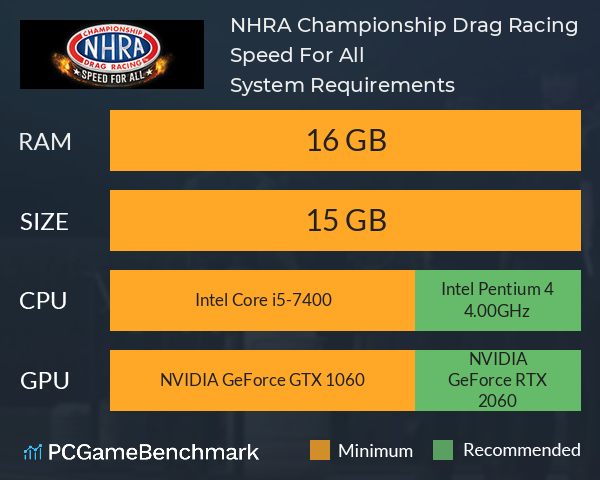 NHRA Championship Drag Racing: Speed For All System Requirements PC Graph - Can I Run NHRA Championship Drag Racing: Speed For All