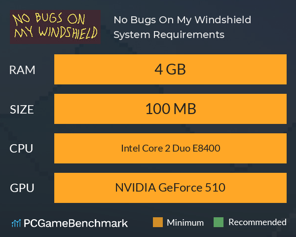 No Bugs On My Windshield System Requirements PC Graph - Can I Run No Bugs On My Windshield
