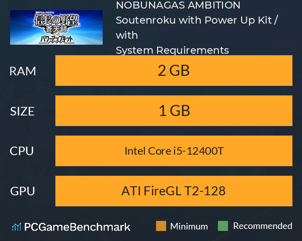 NOBUNAGA’S AMBITION: Soutenroku with Power Up Kit / 信長の野望・蒼天録 with パワーアップキット System Requirements PC Graph - Can I Run NOBUNAGA’S AMBITION: Soutenroku with Power Up Kit / 信長の野望・蒼天録 with パワーアップキット