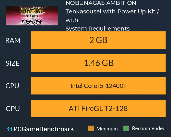 NOBUNAGA’S AMBITION: Tenkasousei with Power Up Kit / 信長の野望・天下創世 with パワーアップキット System Requirements PC Graph - Can I Run NOBUNAGA’S AMBITION: Tenkasousei with Power Up Kit / 信長の野望・天下創世 with パワーアップキット