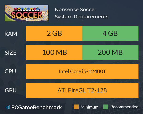 Nonsense Soccer System Requirements PC Graph - Can I Run Nonsense Soccer Nonsense Soccer System Requirements PC Graph - Can I Run Nonsense Soccer