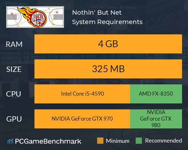 Nothin' But Net System Requirements PC Graph - Can I Run Nothin' But Net