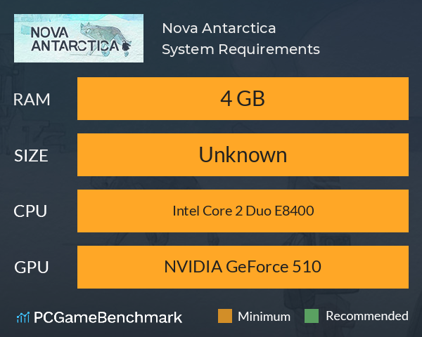Nova Antarctica System Requirements PC Graph - Can I Run Nova Antarctica