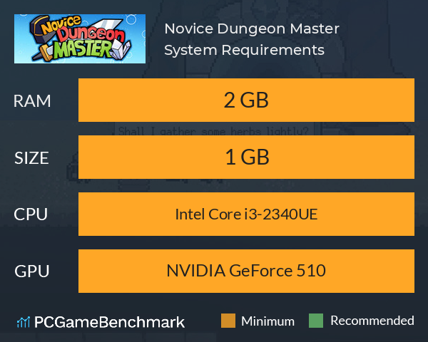 Novice Dungeon Master System Requirements PC Graph - Can I Run Novice Dungeon Master Novice Dungeon Master System Requirements PC Graph - Can I Run Novice Dungeon Master