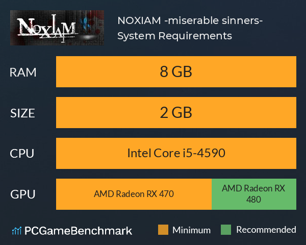 NOXIAM -miserable sinners- System Requirements PC Graph - Can I Run NOXIAM -miserable sinners-