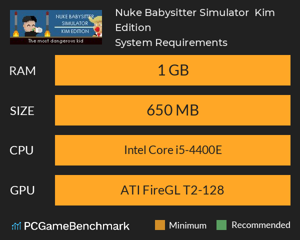 Nuke Babysitter Simulator | Kim Edition System Requirements PC Graph - Can I Run Nuke Babysitter Simulator | Kim Edition