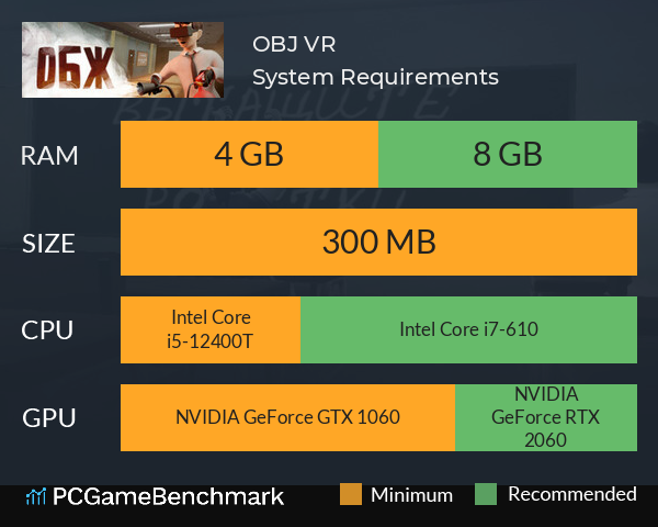 OBJ VR System Requirements PC Graph - Can I Run OBJ VR OBJ VR System Requirements PC Graph - Can I Run OBJ VR