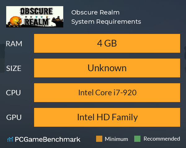 Obscure Realm System Requirements PC Graph - Can I Run Obscure Realm