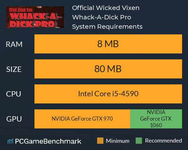 Official Wicked Vixen Whack-A-Dick Pro System Requirements PC Graph - Can I Run Official Wicked Vixen Whack-A-Dick Pro