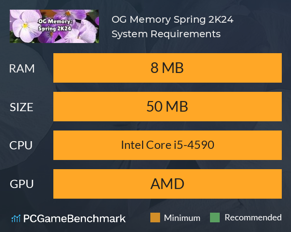 OG Memory: Spring 2K24 System Requirements PC Graph - Can I Run OG Memory: Spring 2K24 OG Memory: Spring 2K24 System Requirements PC Graph - Can I Run OG Memory: Spring 2K24