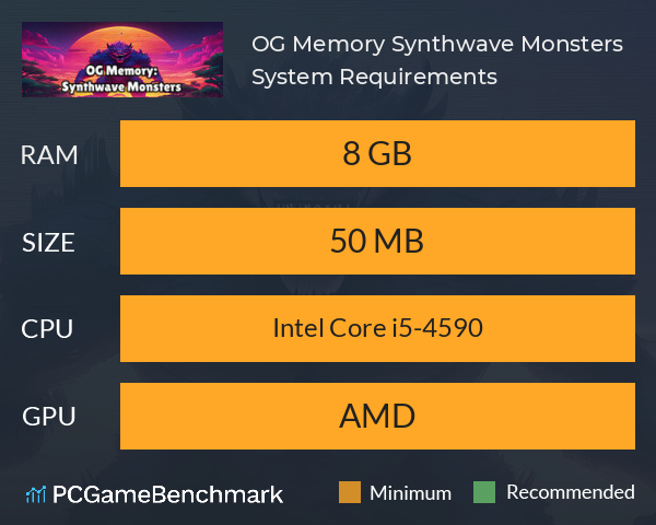 OG Memory: Synthwave Monsters System Requirements PC Graph - Can I Run OG Memory: Synthwave Monsters OG Memory: Synthwave Monsters System Requirements PC Graph - Can I Run OG Memory: Synthwave Monsters