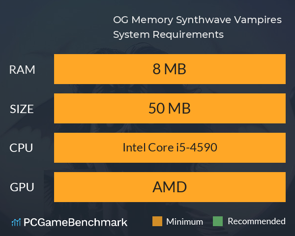 OG Memory: Synthwave Vampires System Requirements PC Graph - Can I Run OG Memory: Synthwave Vampires OG Memory: Synthwave Vampires System Requirements PC Graph - Can I Run OG Memory: Synthwave Vampires