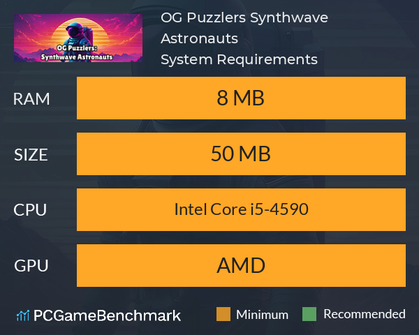 OG Puzzlers: Synthwave Astronauts System Requirements PC Graph - Can I Run OG Puzzlers: Synthwave Astronauts OG Puzzlers: Synthwave Astronauts System Requirements PC Graph - Can I Run OG Puzzlers: Synthwave Astronauts