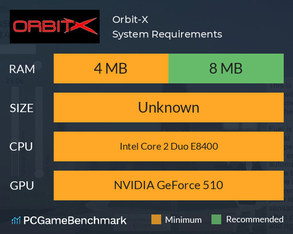 Orbit-X System Requirements PC Graph - Can I Run Orbit-X Orbit-X System Requirements PC Graph - Can I Run Orbit-X
