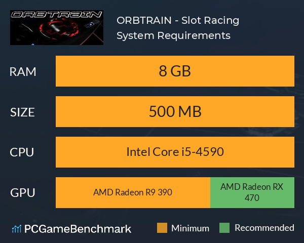 ORBTRAIN - Slot Racing System Requirements PC Graph - Can I Run ORBTRAIN - Slot Racing