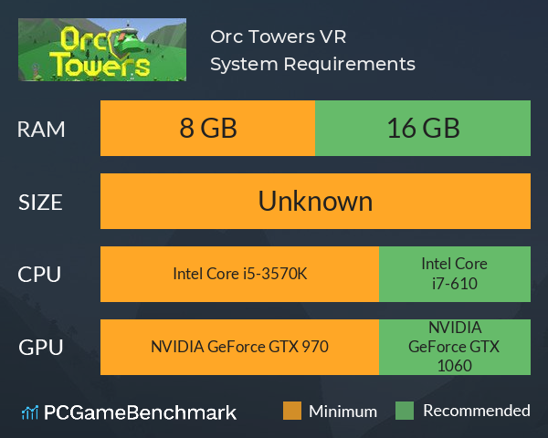 Orc Towers VR System Requirements PC Graph - Can I Run Orc Towers VR