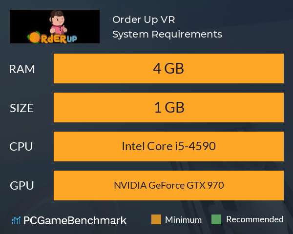 Order Up VR System Requirements PC Graph - Can I Run Order Up VR