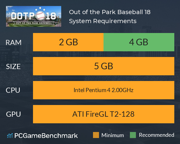 Out of the Park Baseball 18 System Requirements PC Graph - Can I Run Out of the Park Baseball 18