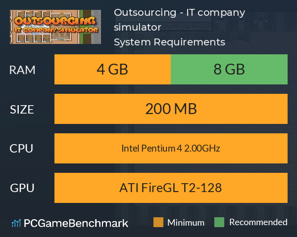 Outsourcing - IT company simulator System Requirements PC Graph - Can I Run Outsourcing - IT company simulator Outsourcing - IT company simulator System Requirements PC Graph - Can I Run Outsourcing - IT company simulator