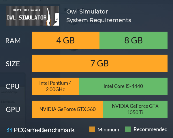 Owl Simulator System Requirements PC Graph - Can I Run Owl Simulator