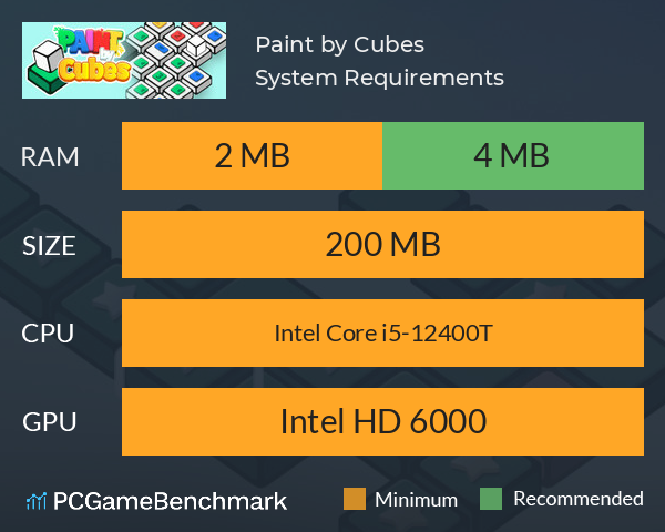 Paint by Cubes System Requirements PC Graph - Can I Run Paint by Cubes